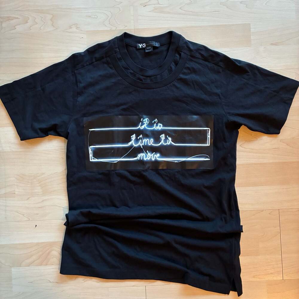 Y-3 Yohji Yamamoto 'It is time to move' Graphic Men’s T-Shirt M
